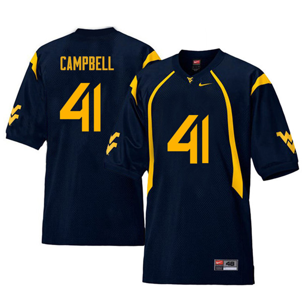 Men #41 Jonah Campbell West Virginia Mountaineers Retro College Football Jerseys Sale-Navy